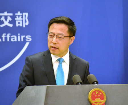 中国外務省の趙立堅副報道局長=1月、北京