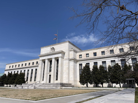 米連邦準備制度理事会(FRB)本部=3月19日、ワシントン(AFP時事)