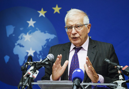 欧州連合(EU)のボレル外交安全保障上級代表(外相)=20日、ニューヨーク(EPA時事)