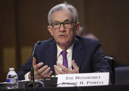 パウエルFRB議長=9月28日、米ワシントン(EPA時事)