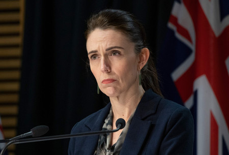 ニュージーランドのアーダーン首相=2021年9月、ウェリントン(AFP時事)