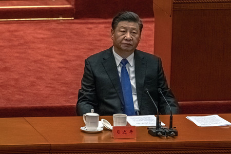 中国の習近平国家主席＝２０２１年１０月、北京（ＥＰＡ時事）