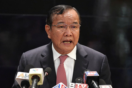 カンボジアのプラク・ソコン外相=3月23日、プノンペン(AFP時事)