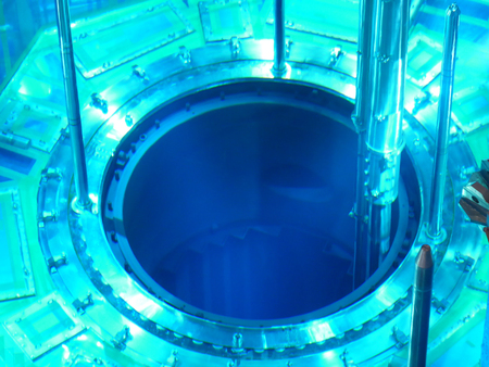 川内原発１号機で、原子炉容器に核燃料を入れる作業（九州電力提供）