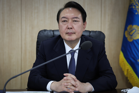 韓国の尹錫悦大統領=4日、ソウル(EPA時事)