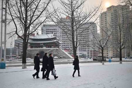 北朝鮮・平壌の風景＝２０２２年１２月３日撮影（ＡＦＰ時事）