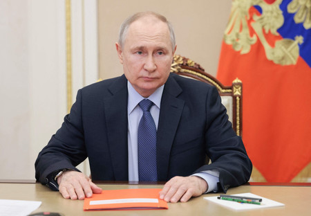 ロシアのプーチン大統領＝１７日、モスクワ（ＡＦＰ時事）