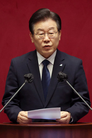 韓国の革新系最大野党「共に民主党」の李在明代表=2月27日、ソウル(EPA時事)