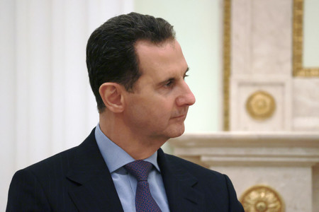 シリアのアサド大統領＝１５日、モスクワ（ＥＰＡ時事）