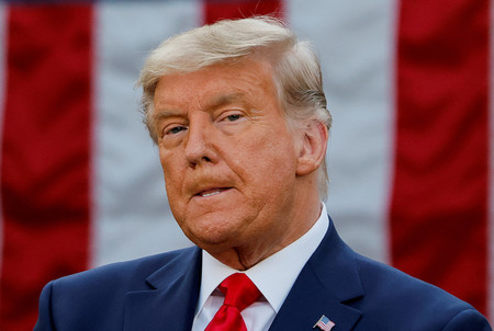 トランプ前米大統領=2020年11月、ワシントン(ロイター時事)
