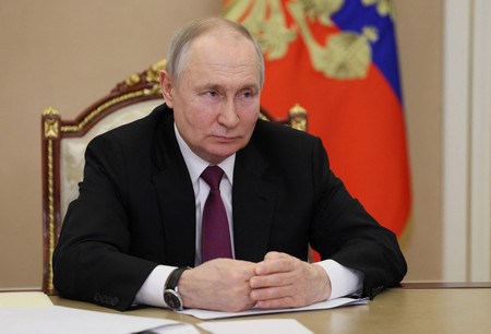 ロシアのプーチン大統領＝１日、モスクワ（ＡＦＰ時事）