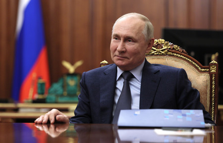 ロシアのプーチン大統領＝２７日、モスクワ（ＥＰＡ時事）