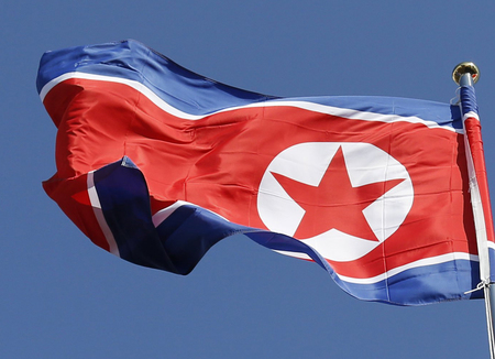 北朝鮮国旗（ＥＰＡ時事、資料写真）