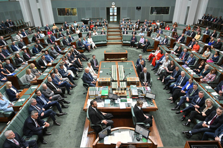 オーストラリアの議会＝２月８日、キャンベラ（ＥＰＡ時事）