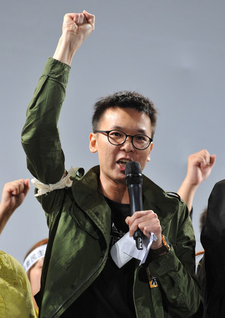 台湾の「ヒマワリ学生運動」の元リーダー林飛帆氏＝２０１４年３月、台北（ＡＦＰ時事）