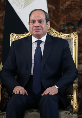 エジプトのシシ大統領＝２０２３年１１月、カイロ（ＥＰＡ時事）