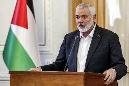 イスラム組織ハマス最高指導者ハニヤ氏＝３月２６日、テヘラン（ＡＦＰ時事）