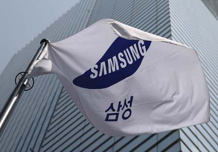 韓国サムスン電子の社旗（ＥＰＡ時事）