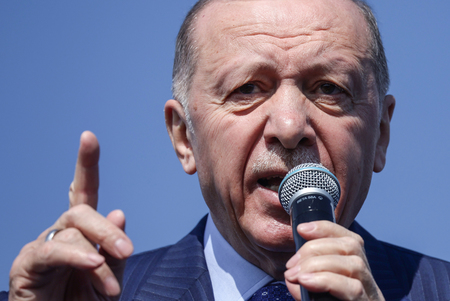 トルコのエルドアン大統領＝３月２４日、イスタンブール（ＥＰＡ時事）