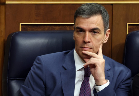 スペインのサンチェス首相＝３月１４日、マドリード（ＡＦＰ時事）