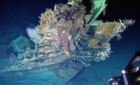 南米コロンビア沖のカリブ海で沈没したスペイン海軍の帆船「サンホセ号」（２０２２年６月、コロンビア大統領府の提供映像より）（ＡＦＰ時事）