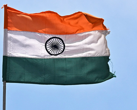 インド国旗（ＡＦＰ時事）