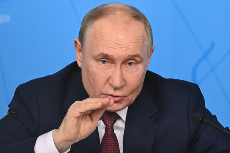 ロシアのプーチン大統領＝１４日、モスクワ（ＡＦＰ時事）