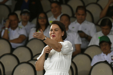 フィリピンのサラ・ドゥテルテ副大統領＝１月２８日、マニラ（ＡＦＰ時事）