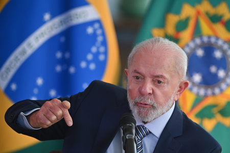 ブラジルのルラ大統領＝２２日、ブラジリア（ＥＰＡ時事）