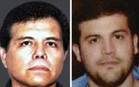 メキシコの麻薬組織「シナロア・カルテル」の最高指導者イスマエル・サンバダ容疑者（左）とホアキン・グスマン・ロペス容疑者（ＥＰＡ時事）