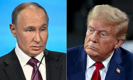 ロシアのプーチン大統領（左）とトランプ次期米大統領（ＡＦＰ時事）