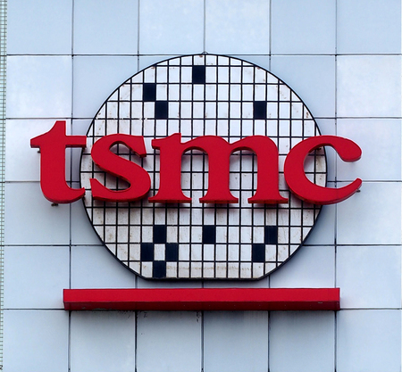 半導体受託生産世界最大手、台湾積体電路製造（ＴＳＭＣ）のロゴマーク（ＥＰＡ時事）