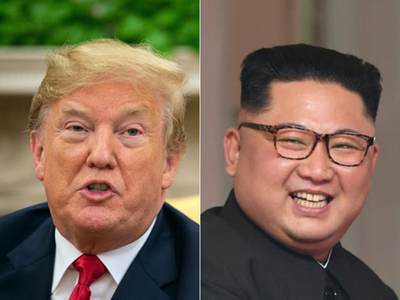 トランプ米大統領（左）と北朝鮮の金正恩朝鮮労働党総書記（ＡＦＰ時事）