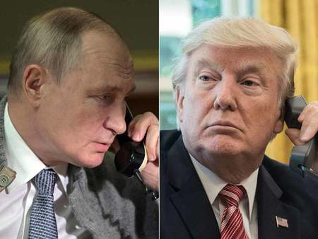 ロシアのプーチン大統領（写真左）とトランプ米大統領（ＡＦＰ時事）