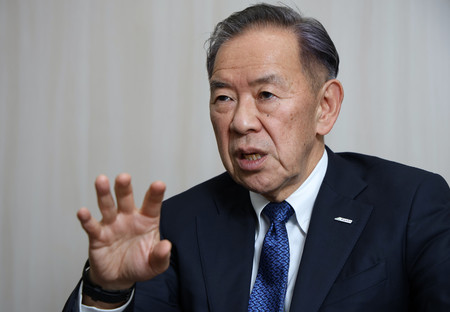 インタビューに答えるラピダスの小池淳義社長＝２１日、東京都千代田区