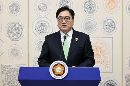 韓国の禹元植国会議長＝４日、ソウル（ＥＰＡ時事）