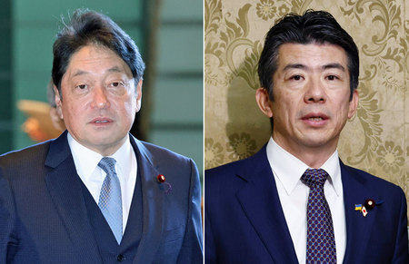 自民党の小野寺五典氏（左）と立憲民主党の重徳和彦氏