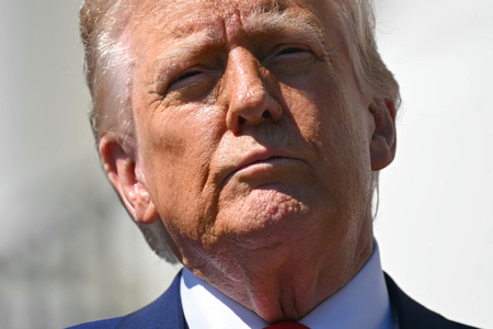 トランプ米大統領＝９日、ワシントン（ＡＦＰ時事）