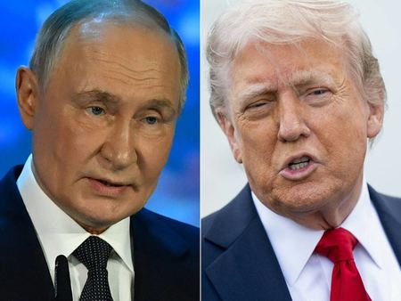 写真左からロシアのプーチン大統領とトランプ米大統領(AFP時事)