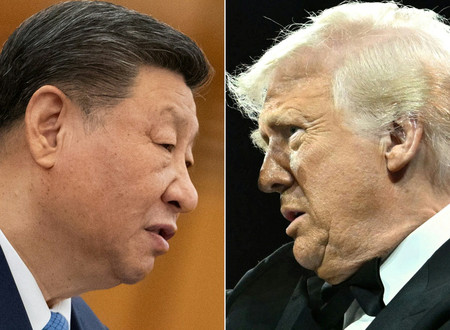 トランプ米大統領（右）と中国の習近平国家主席（左）（ＡＦＰ時事）