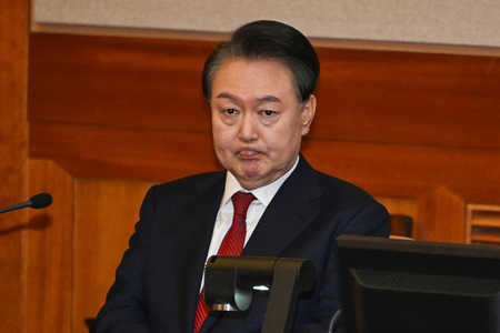 韓国の尹錫悦前大統領＝２月６日、ソウル（ＡＦＰ時事）