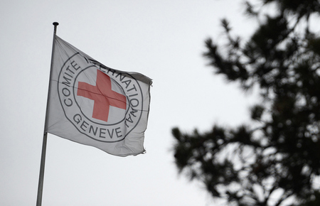 赤十字国際委員会(ICRC)の旗(AFP時事)
