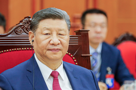 中国の習近平国家主席=4月14日、ベトナム・ハノイ(EPA時事)