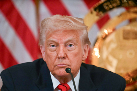 トランプ米大統領=6日、ワシントン(AFP時事)