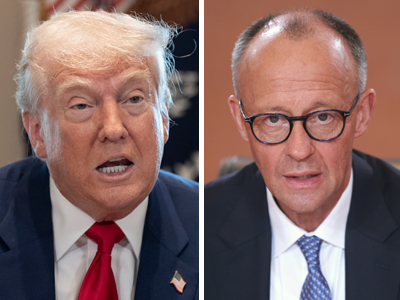 トランプ米大統領(写真左)とドイツのメルツ首相(いずれもEPA時事)