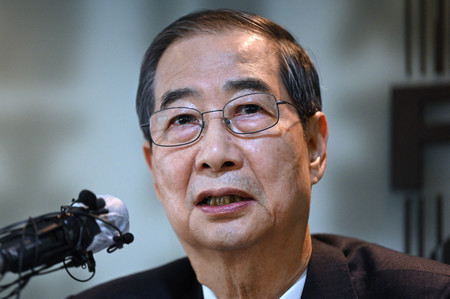 韓国の韓悳洙前首相=7日、ソウル(AFP時事)