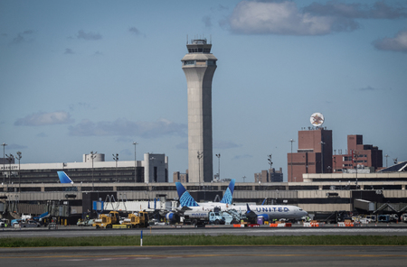 ニューアーク国際空港=7日、米ニュージャージー州(AFP時事)