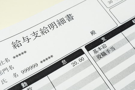 給与支給明細書(資料写真)