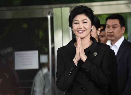タイのインラック元首相=2017年7月21日、バンコク(AFP時事)