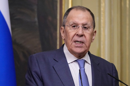ロシアのラブロフ外相=27日、モスクワ(AFP時事)